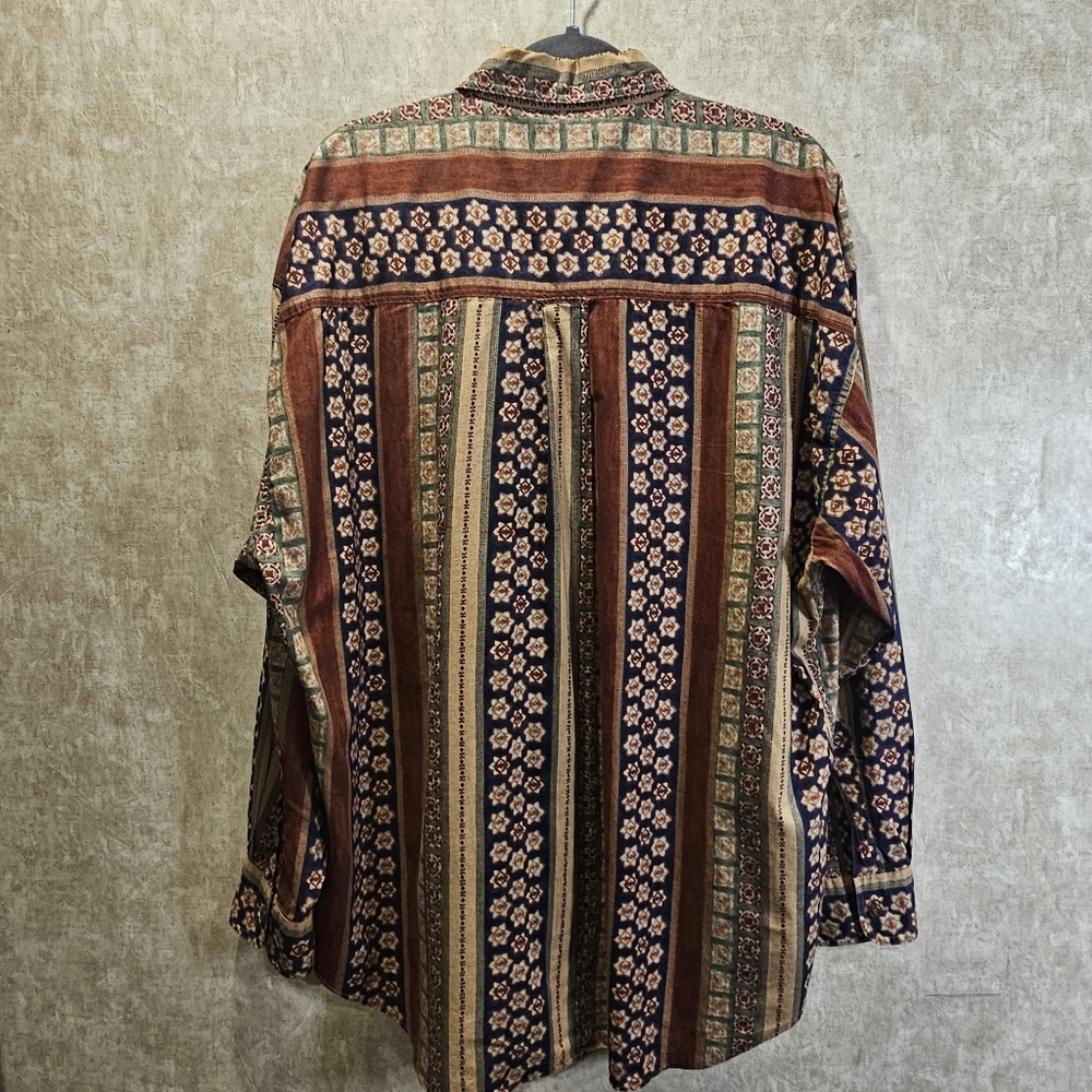 90's Ralph Lauren Chaps Earth Tone Long-Sleeve Button-Up Men's Shirt - Picture 6 of 6